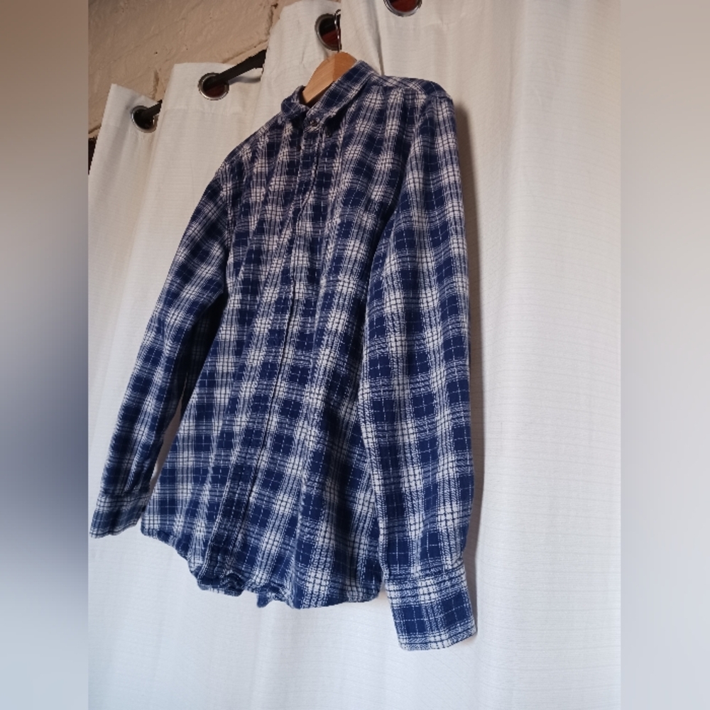 Blue Plaid Flannel Shirt